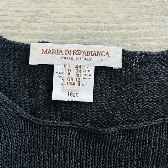 Maria Di Ripabianca 100% Linen Pullover Open Knit Sweater (size 8) - Picture 10 of 12